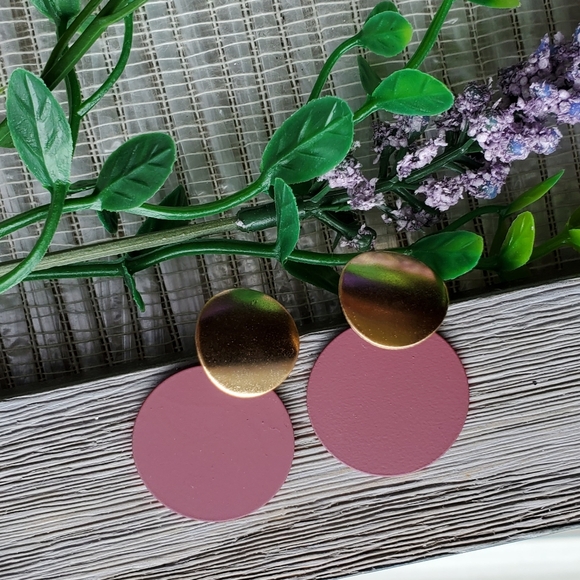 Fashion Bohemian Round Drop Metal Earrings, purple - Picture 13 of 13